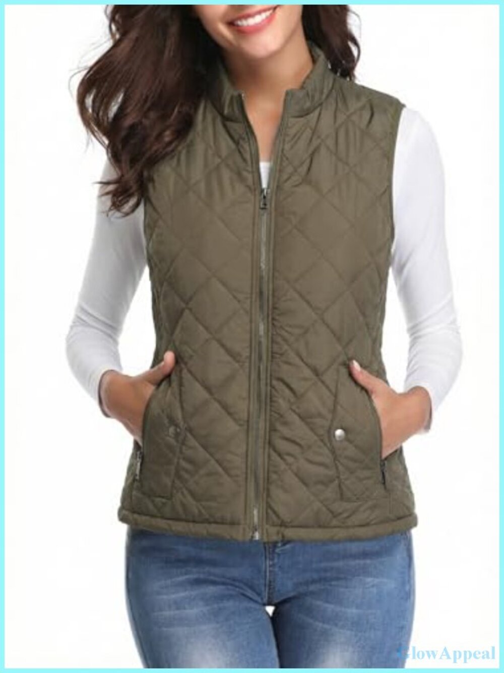 Women's Quilted Puffer Vest Lightweight Zip Up Sleeveless Gilet